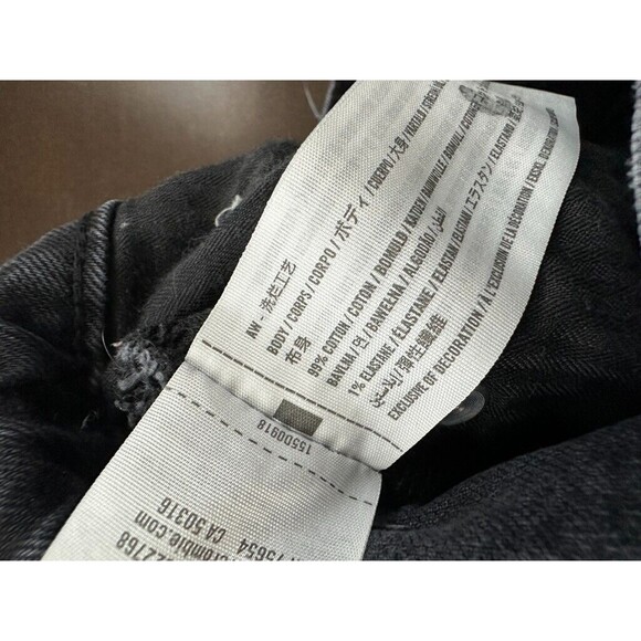 Abercrombie Curve Love Dad Jean Distressed Black Stretch Pockets Size 27 Petite - Picture 9 of 9